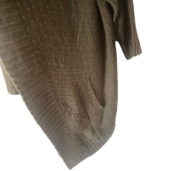 Design History Large Green Chunky Cable Knit Open Front Duster Cardigan Sweater - Picture 5 of 9